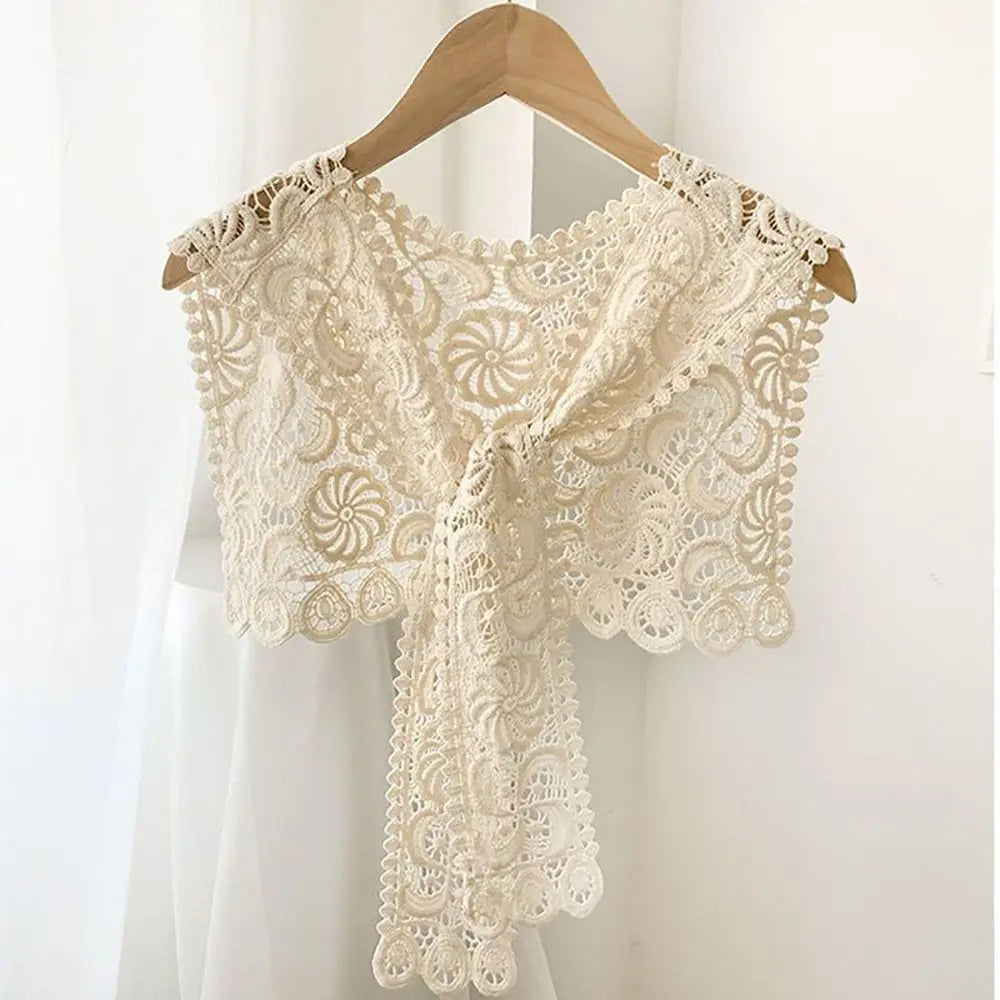 Solid Color Knitted Shawl High-quality Women Ladies Casual Fake Collar Summer Female Scarf