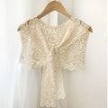 Solid Color Knitted Shawl High-quality Women Ladies Casual Fake Collar Summer Female Scarf