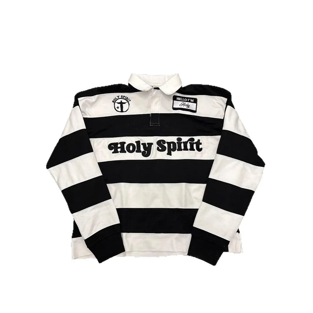 Street style letter embroidered long-sleeved men and women loose sweatshirt long-sleeved American retro casual top