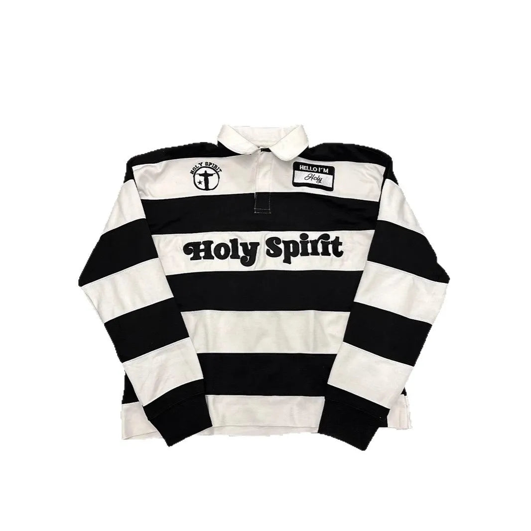 Street style letter embroidered long-sleeved men and women loose sweatshirt long-sleeved American retro casual top