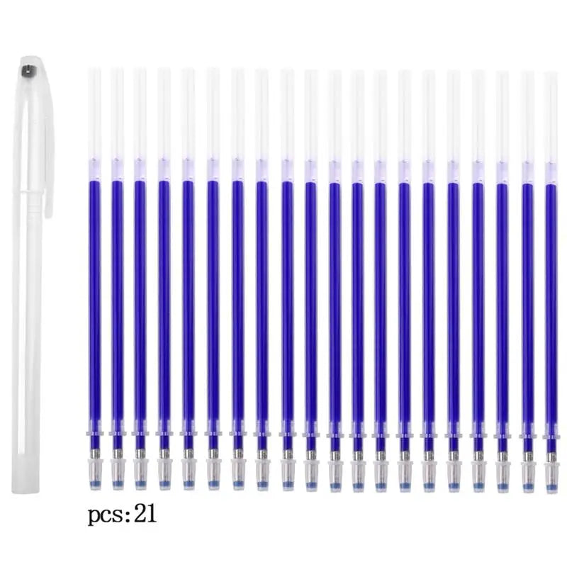 10-21pcs Heat Erasable Magic Marker Pen Fabric Pencil Temperature Disappearing Marker Pens Line Marking DIY Craft Sewing Parts