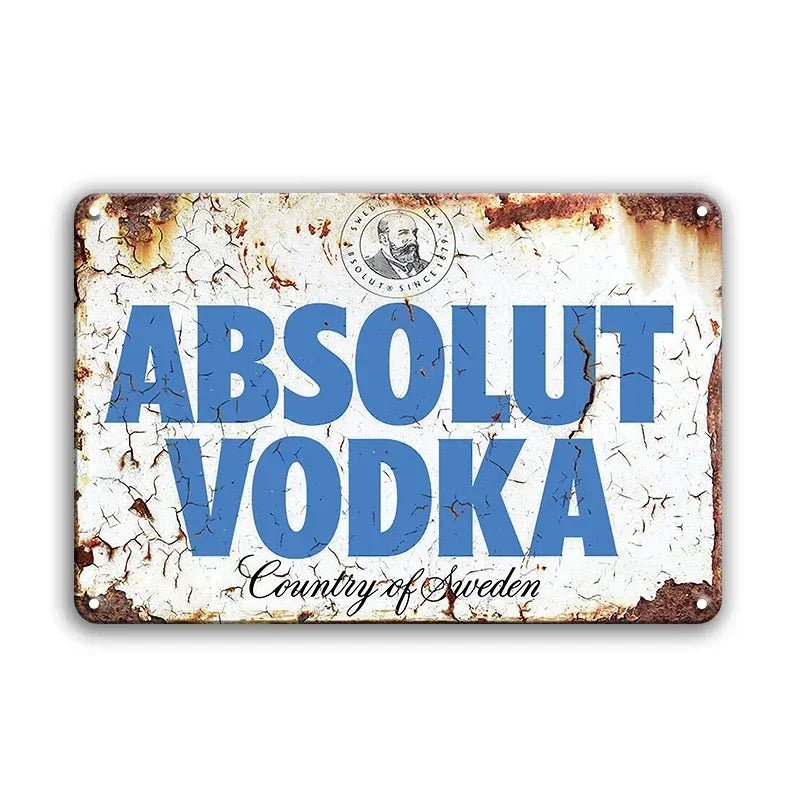 Retro Whiskey Plaque Metal - Enhance your decor with this lovely vintage metal sign. Ideal for pub,bar,club,living room,man cave