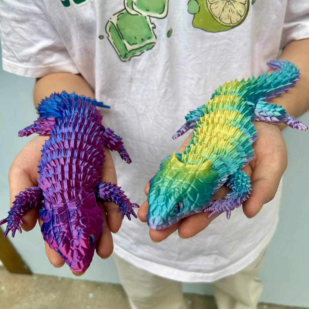 3D Printed Lizard Statue, Flexible 3D Printed Animal, Colorful Figurines Statue, Gifts, 36.5Cm/14.37In, 23.5Cm/9.25In