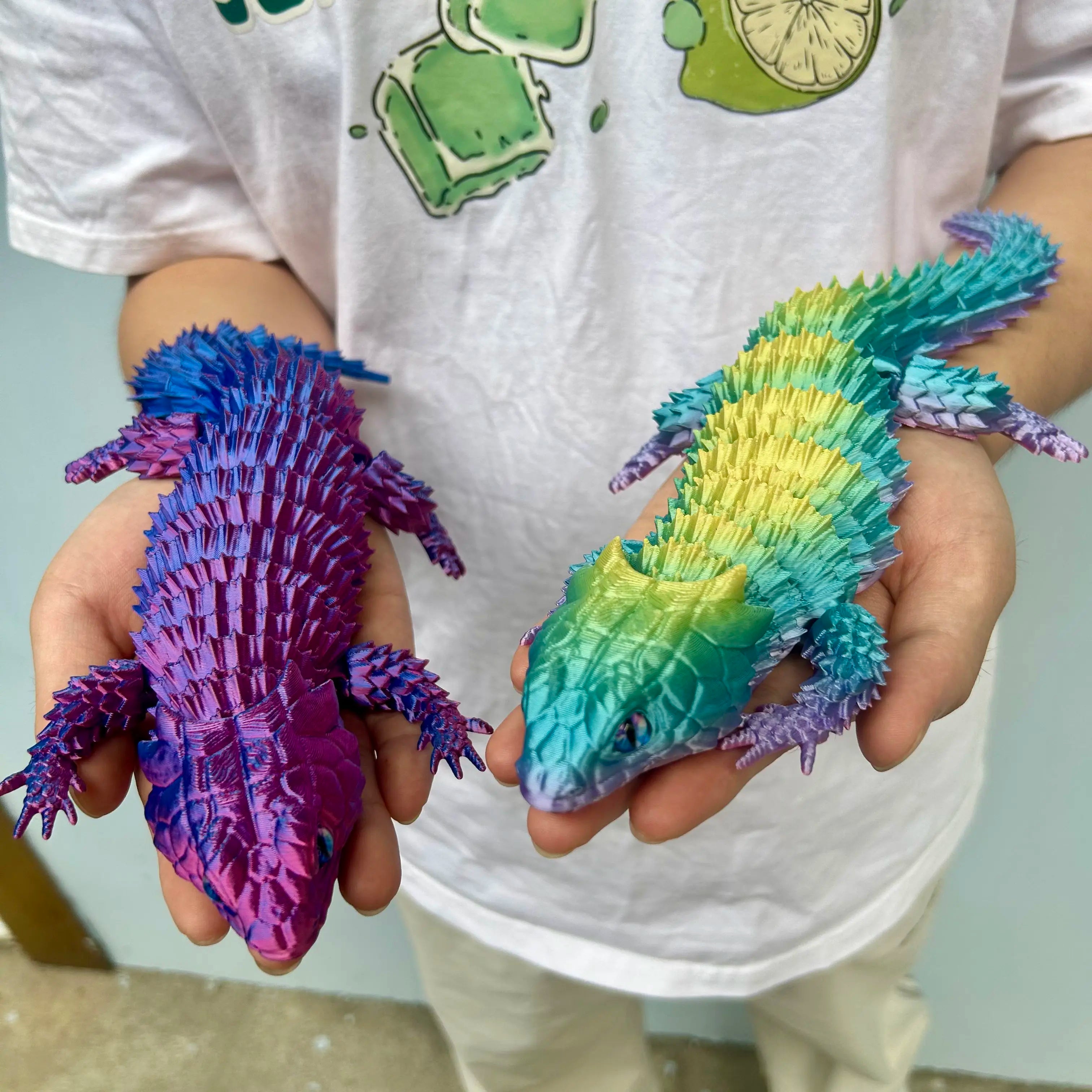 3D Printed Lizard Statue, Flexible 3D Printed Animal, Colorful Figurines Statue, Gifts, 36.5Cm/14.37In, 23.5Cm/9.25In
