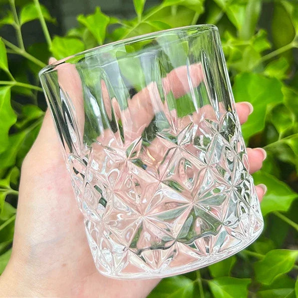 330ml Embossed Whiskey Cup Wine Glass European Style Party Home Bar Whiskey Wine Glass Drinkware Glass Foreign Wine Spirits Set