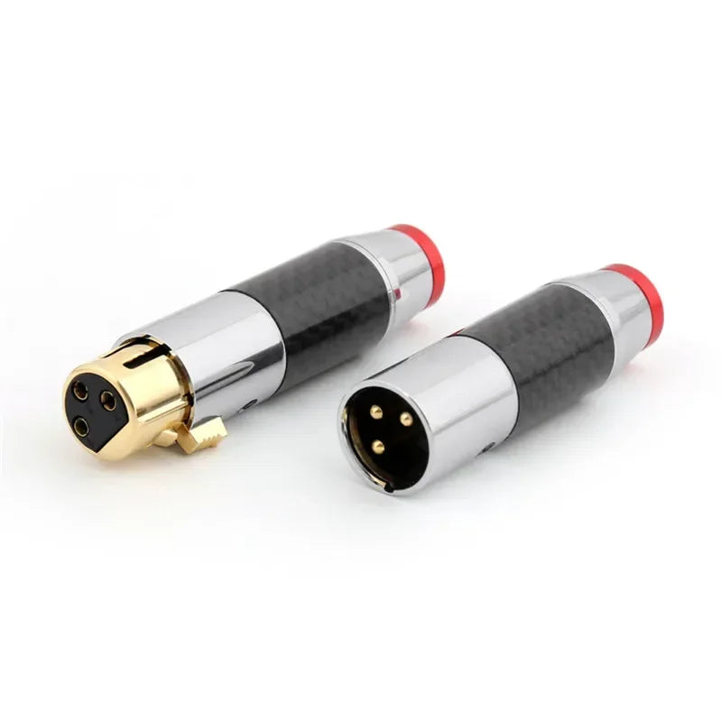 3 Pin XLR Connector Consumer Electronics Male Female Audio Jack Plug for Microphone Speaker Cable Black Red Carbon Fiber Shell