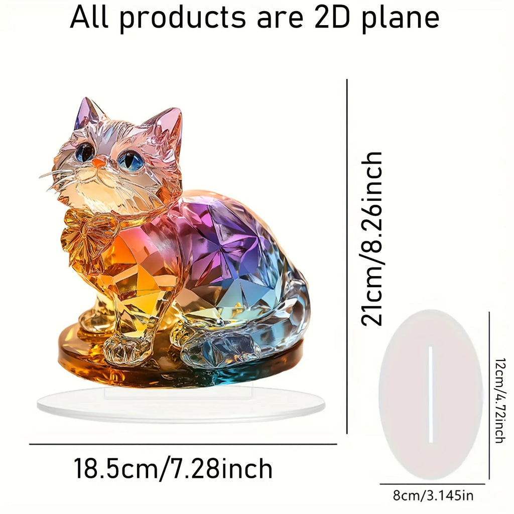 Artistic Crystal Cat Sculpture 1 Cute Home Desktop Decoration Ideal Gift for Family And Friends Suitable for Bedroom Decor