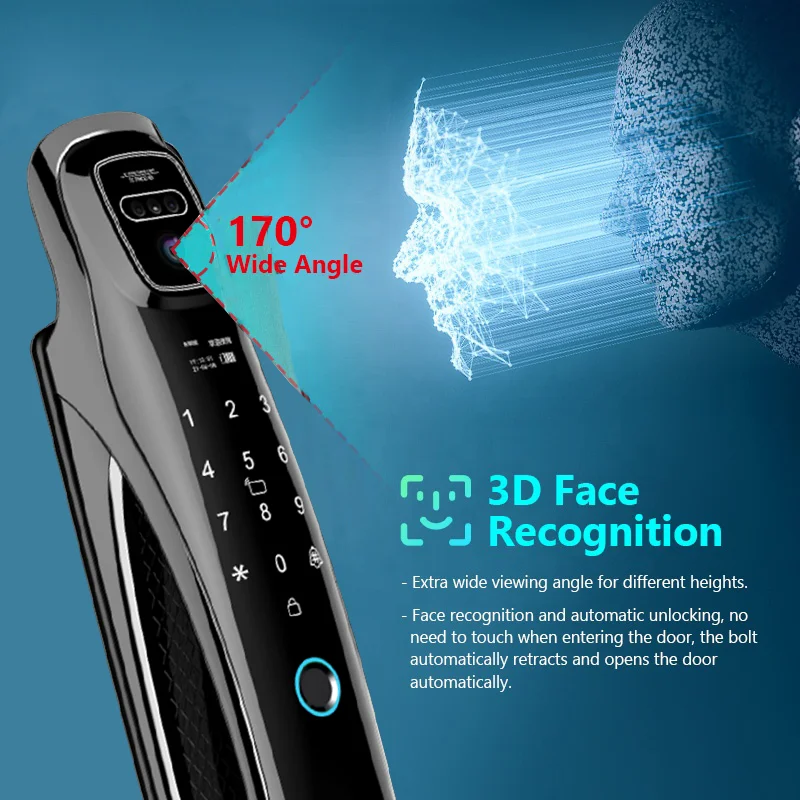 Wifi Tuya APP Face Recognition Smart Door Lock With