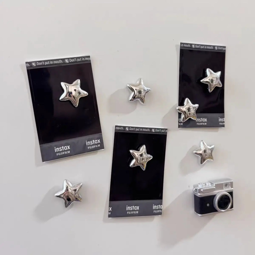 Fridge magnet with silver stars magnetic nail photo wall mounting magnetic sticker