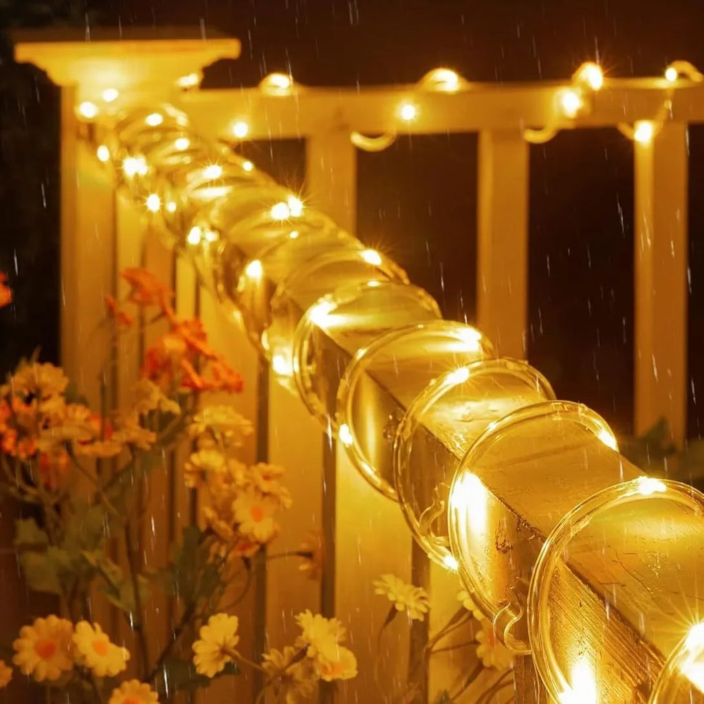 LED Rope Light String Solar Power Outdoor Fairy Lights
