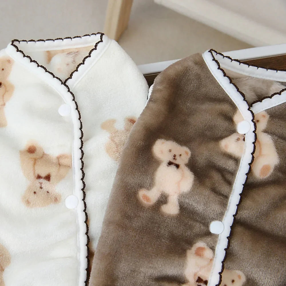 Soft Cozy Cat Clothes Kitten Cardigan Sweater Winter Warm Fleece Vest Sweatshirt for Small Dogs Puppies Jacket Coat Pet Costume
