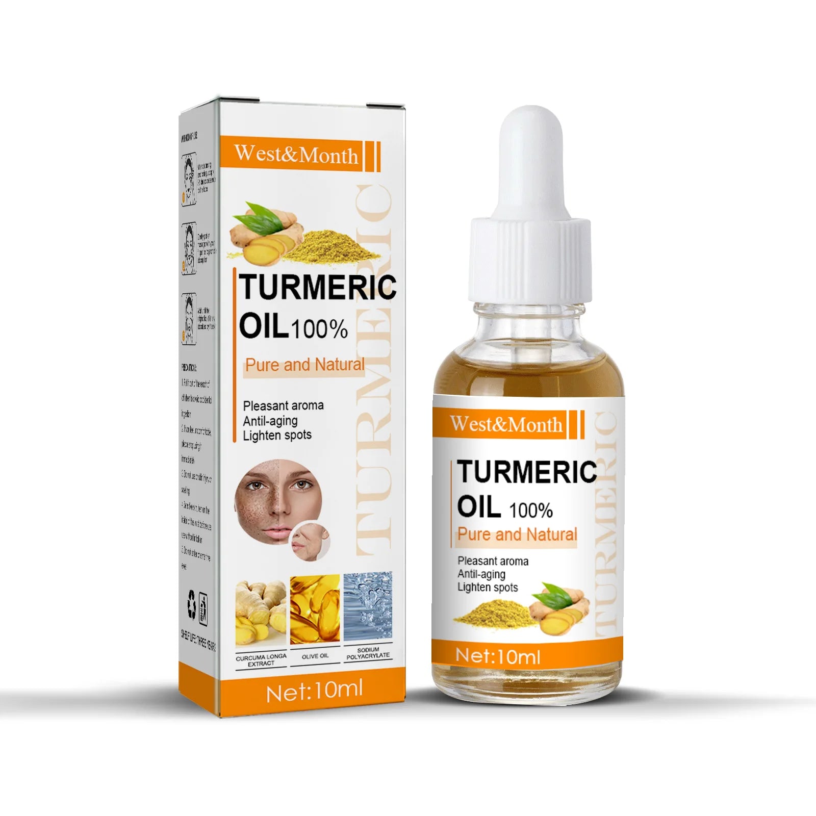 Remove Dark Spots Turmeric Essential Oil Anti Wrinkle Face Serum Therapeutic Acne Shrink Pores Whitening Moisturizing Skin Care