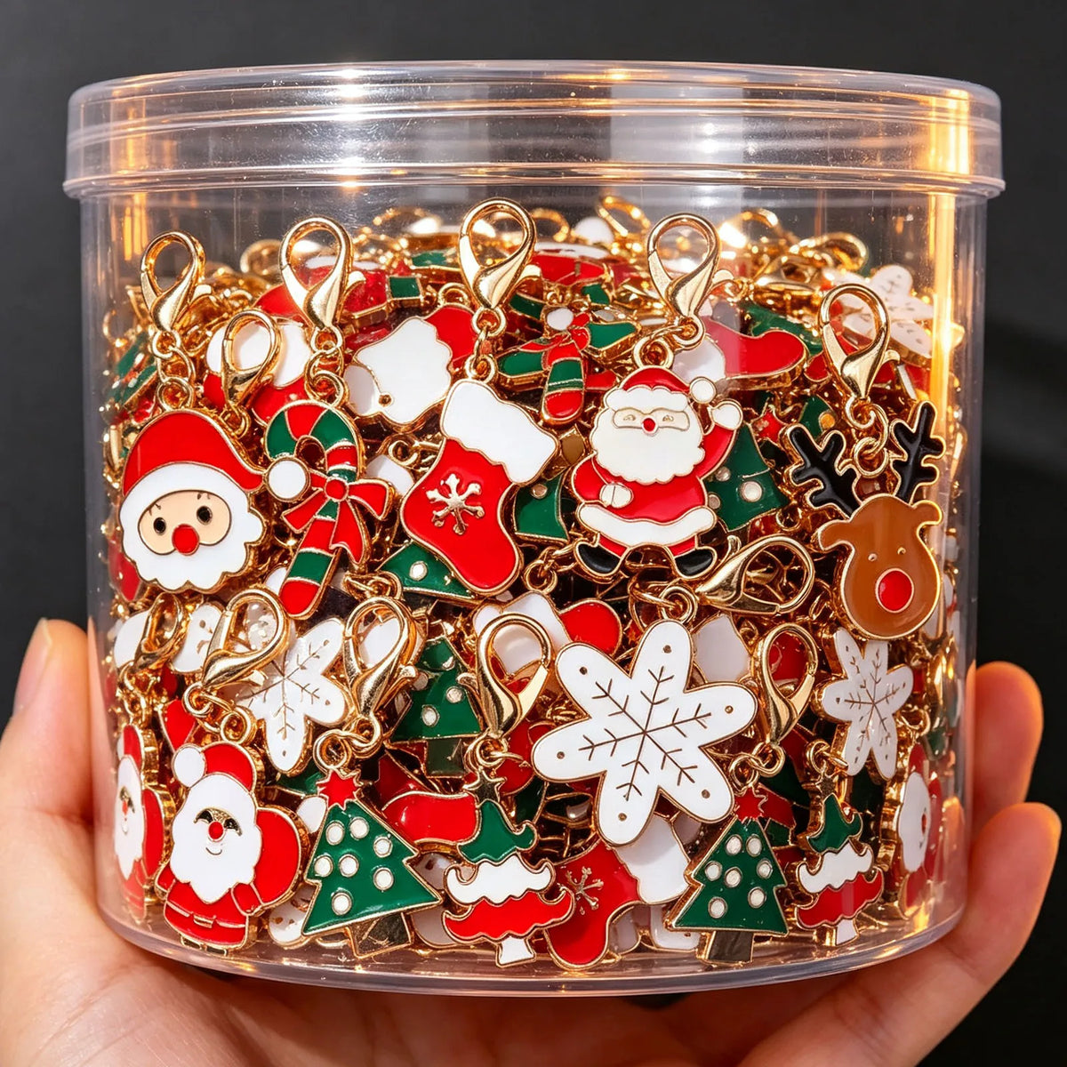 Cute Enamel Christmas Keychain Snowman Santa Claus Key Ring Pendants for Key Holder Women Girls Handbag Decor Jewelry Gifts