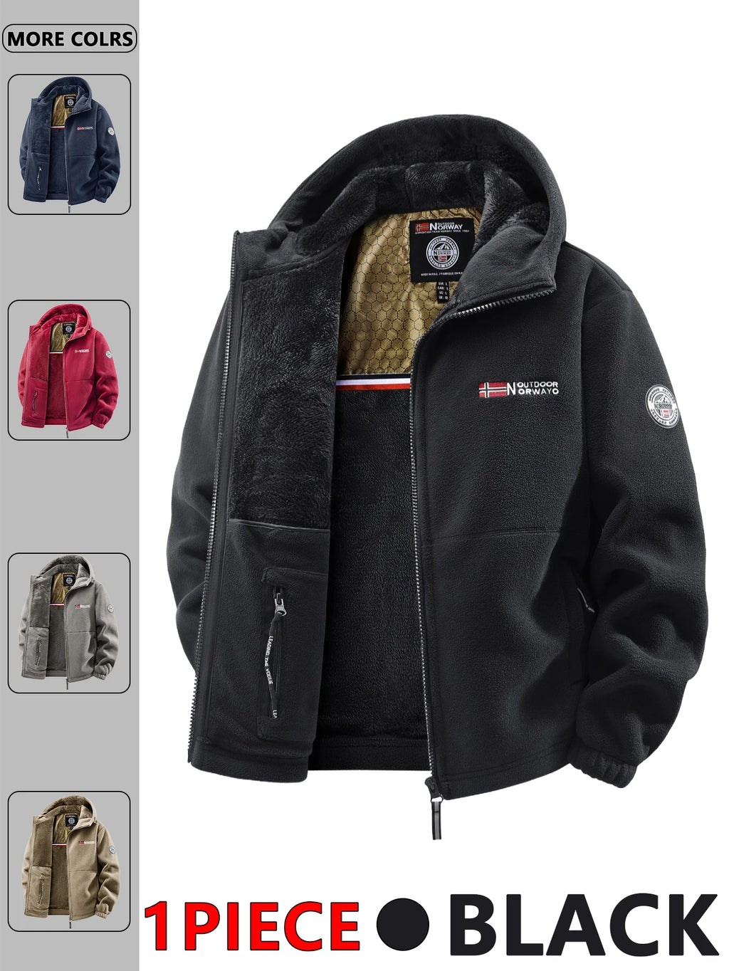 Men's Autumn and Winter Outdoor Hooded Jacket