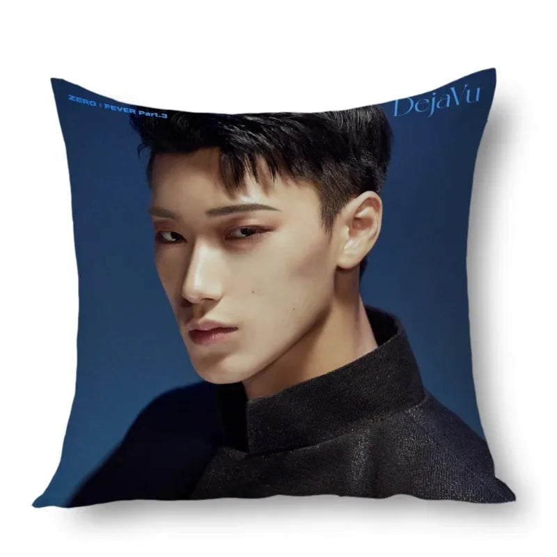 San Ateez Pillow Cover Bedroom Home Office Decorative Pillowcase Square Zipper Pillow Cases Satin Fabric Eco-Friendly WJY