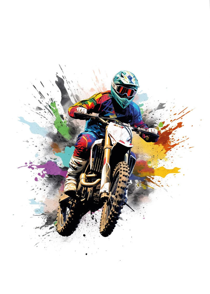 Watercolour Dirt Bike Motocross Canvas Painting Posters Prints  Motorcycle Motorbike Wall Picture for Room Home Decor Cuadros