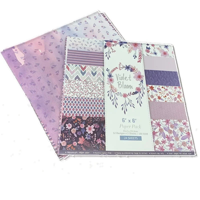 6x6 Scrapbooking Paper Pad  6/12 Sheets Floral Pattern Decorative Paper For Journaling Collage DIY Crafts