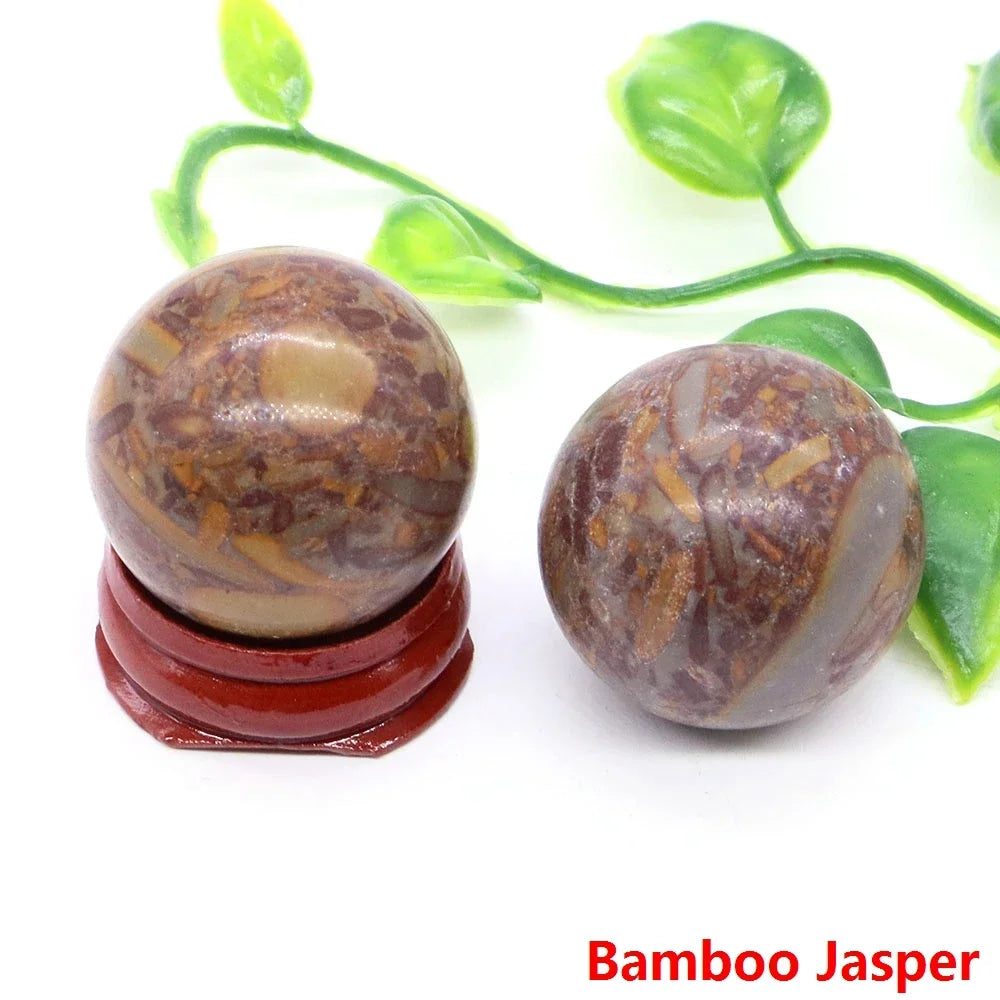 30MM Crystal Ball Natural Reiki Healing Quartz Stone Globe Energy Gemstone Fengshui Sphere Wicca Chakra Massage Home Decor Gifts