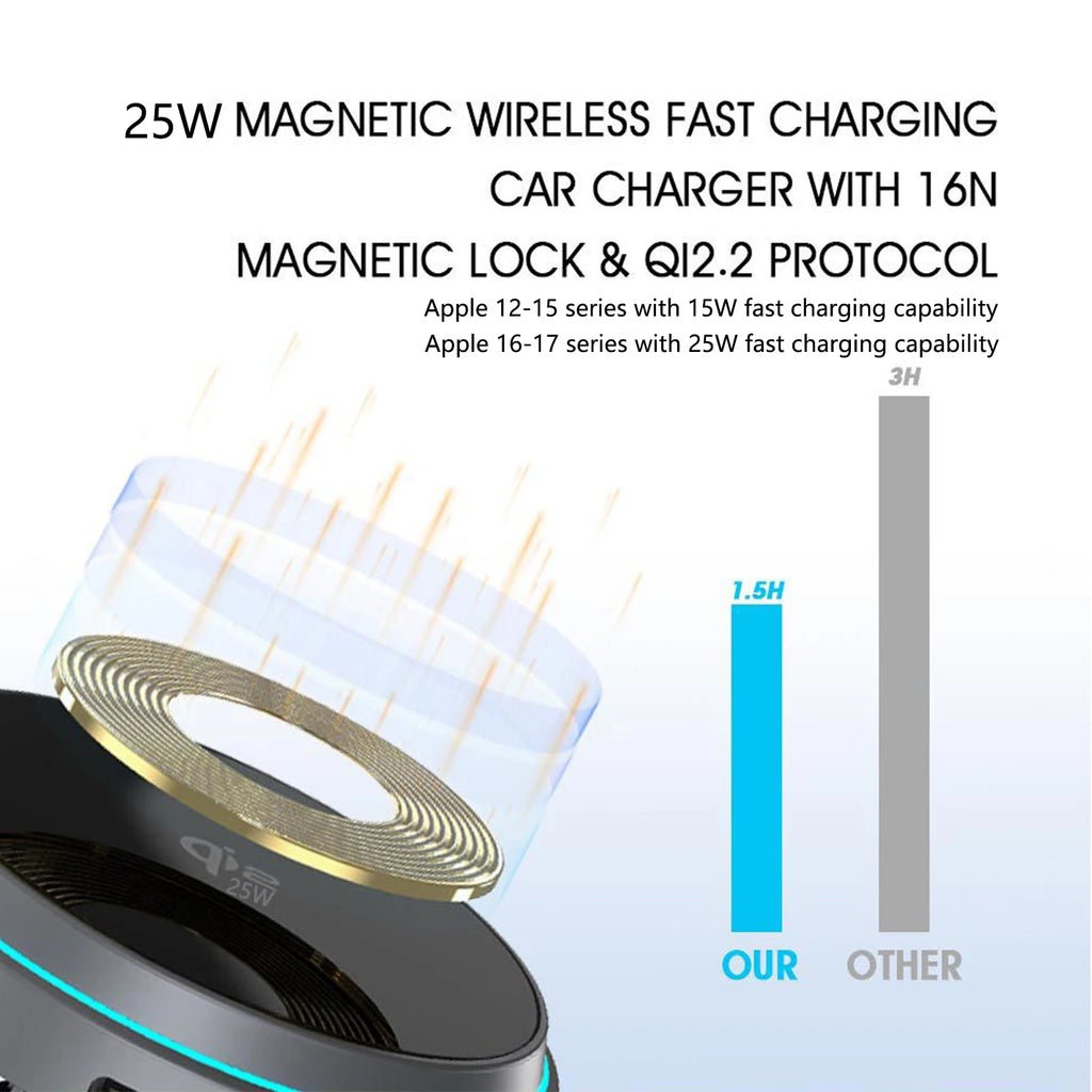 2025 Qi2.2 25w semiconductor-cooled mobile phone radiator, portable magnetic wireless charger with RGB lights.