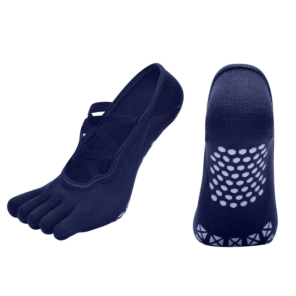 Women Bandage Breathable Pilates Socks Ladies Anti-slip Cotton Backless Sock Five Toes Ballet Dance Fitness Workout Sports Socks