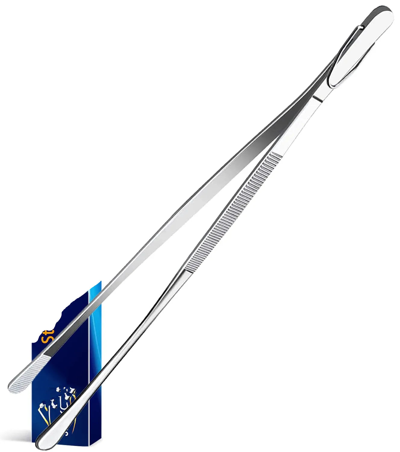 12inch Kitchen Tweezers Fine Tweezer Tongs Extra-Long Stainless Steel Cooking Tweezers for Kitchen Food Cooking Sea Food and BBQ
