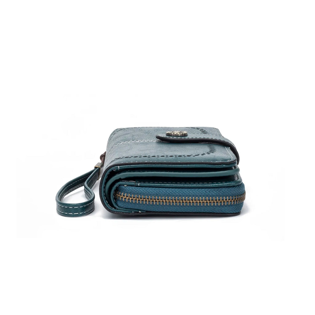 Rfid Anti-Theft Wallet for Men and Women, European and American Retro Leather Long Wallet Clutch, Oil-Waxed Leather Hollow-Out Multi-Card Slot Wallet, Large Capacity Zipper 70% off Clutch Bag, Card Holder Coin Purse Wallet Ha