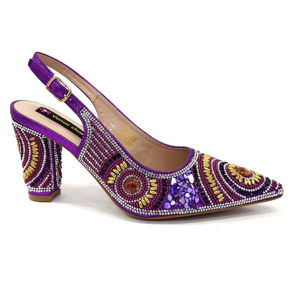 Spot Goods Elegant Streamlined Pointed Toe Women's Shoes Matching