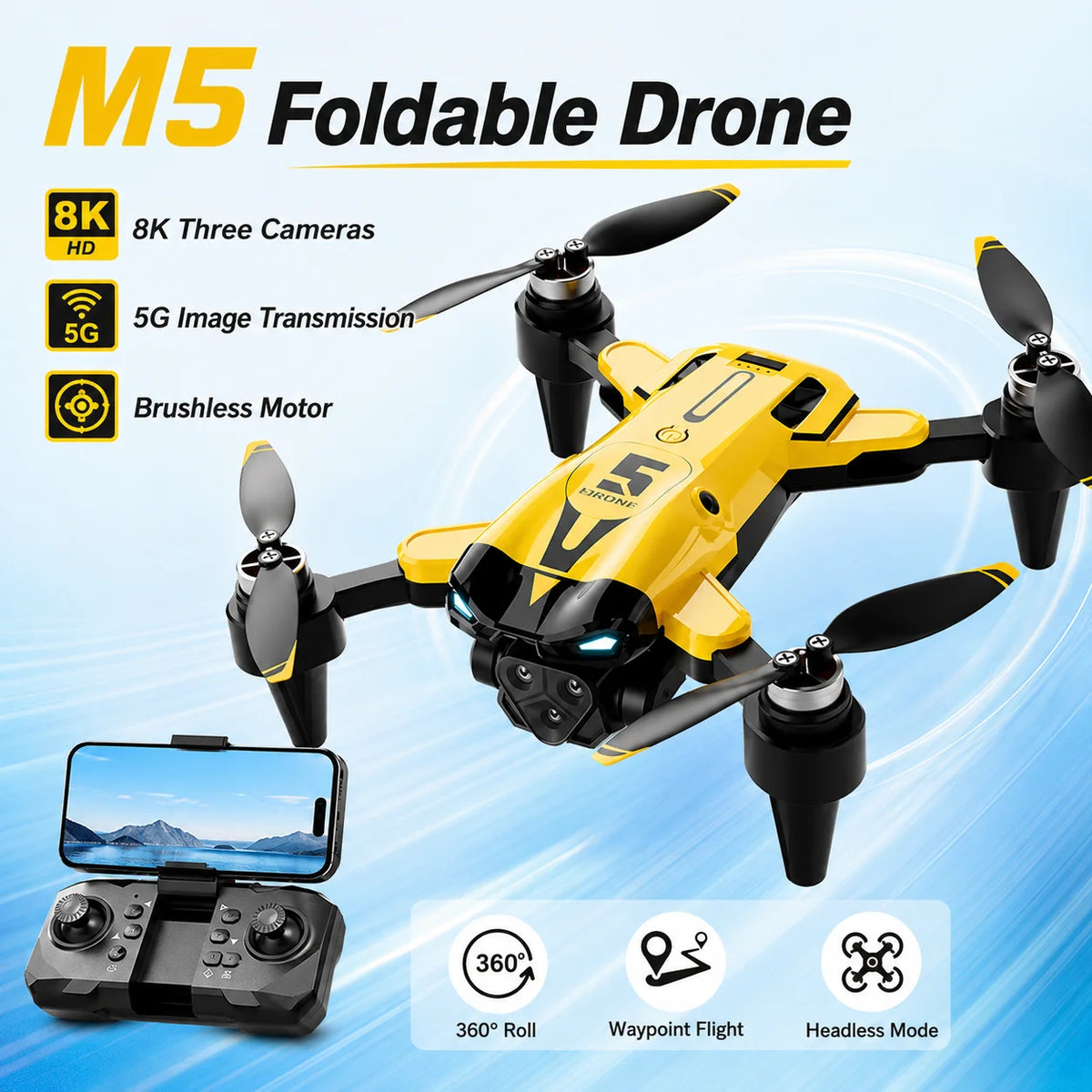 RC Drone Optical Flow Hover Smart Follow Waypoint Trajectory