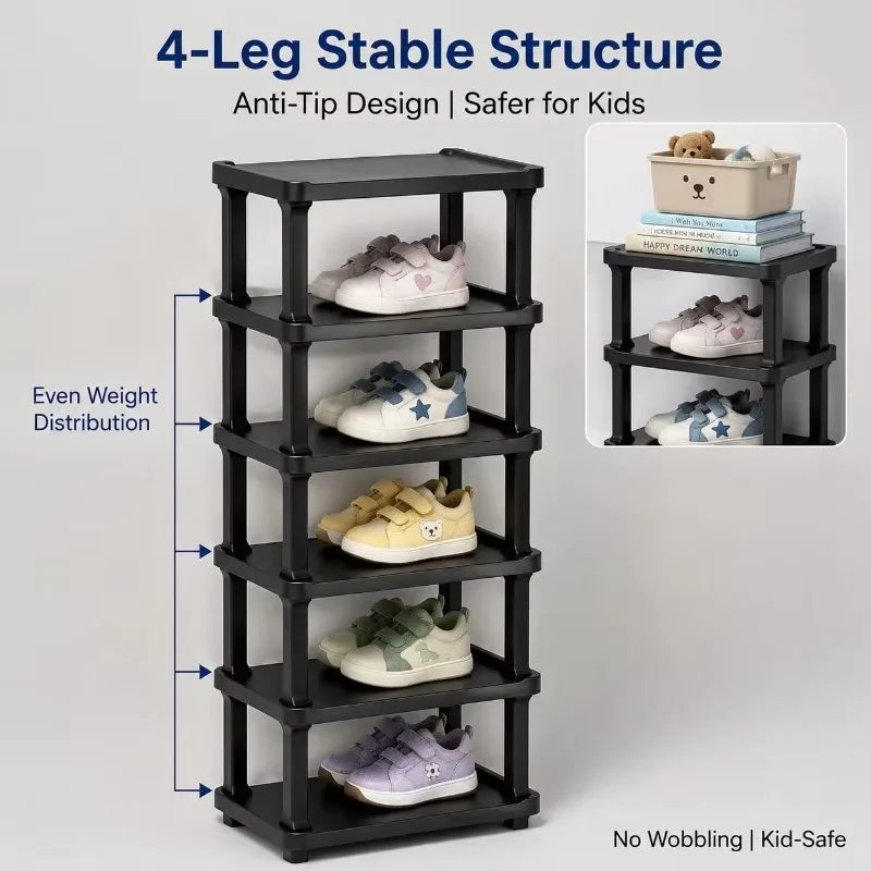 6-9 Layer Minimalist Shoe Rack Organizer - Disassemblable, Stackable, Compact Height Tall Space Saver, Multifunctional Household Storage Cabinet, Ideal Home Organizer Gift Solution