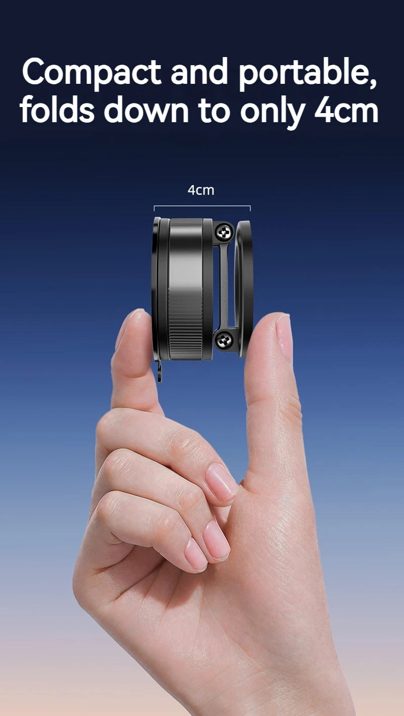 Foldable and Rotatable Metal Vacuum Suction Magnetic Car Holder Suitable for Kitchen Bath Gym Compatible with All Mobile Phones