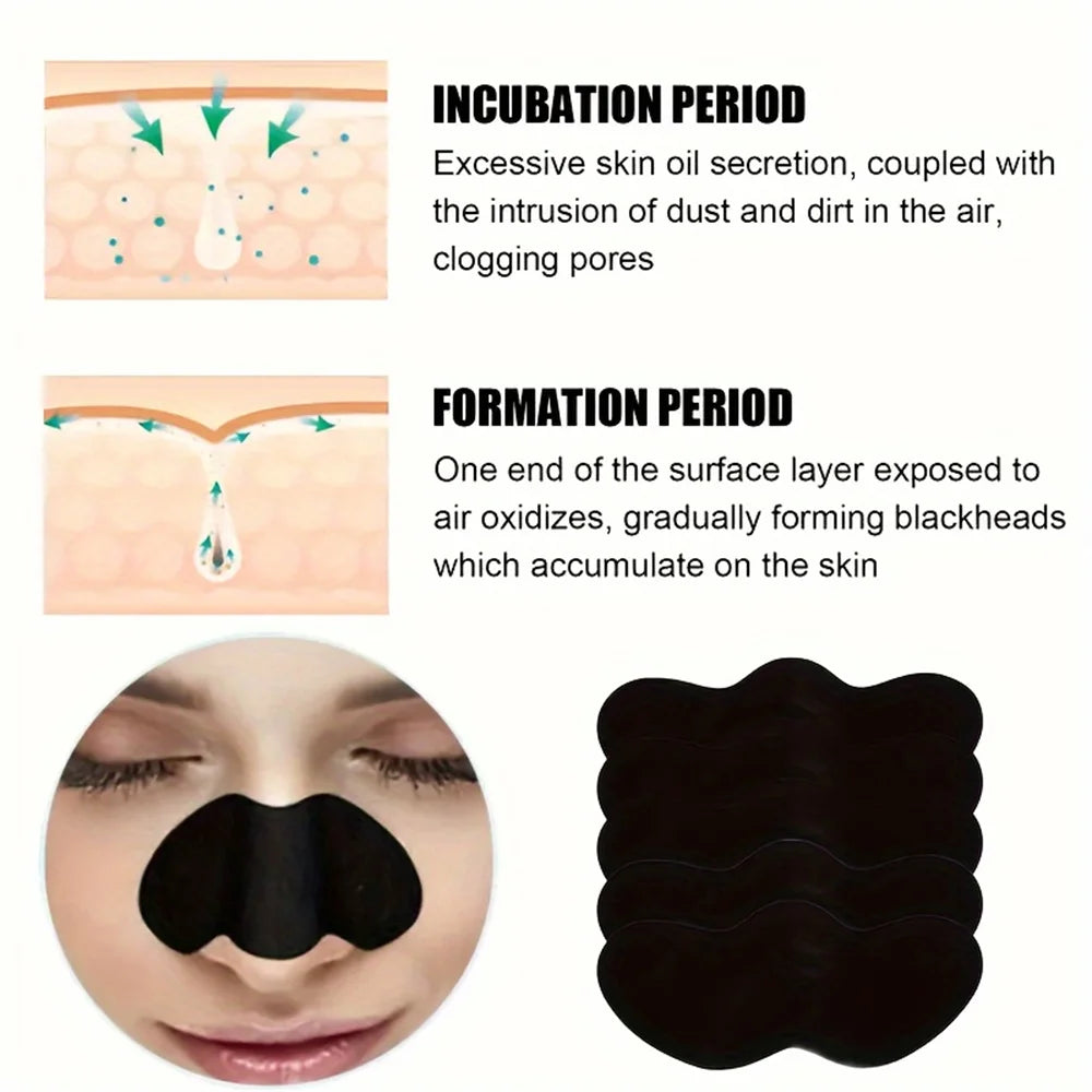 10/20/50/100PCS Nose Blackhead Remover Mask Shrink Pore Acne Treatment Sticker Black Dots Strips Nose Deep Cleansing Skin Care