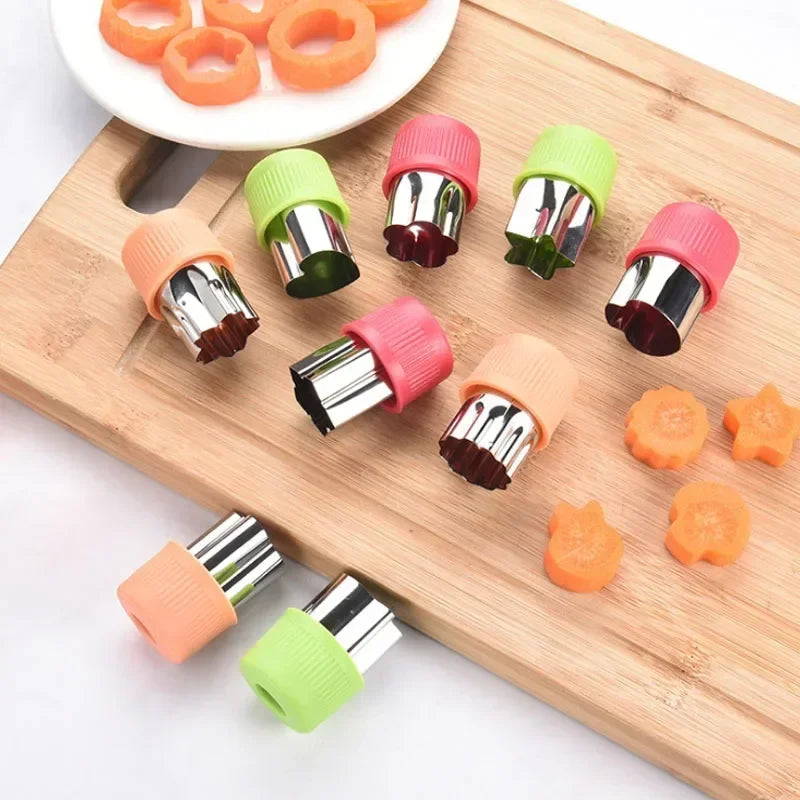 3/12Pcs Star Heart Shape Vegetables Cutter Plastic Handle Portable