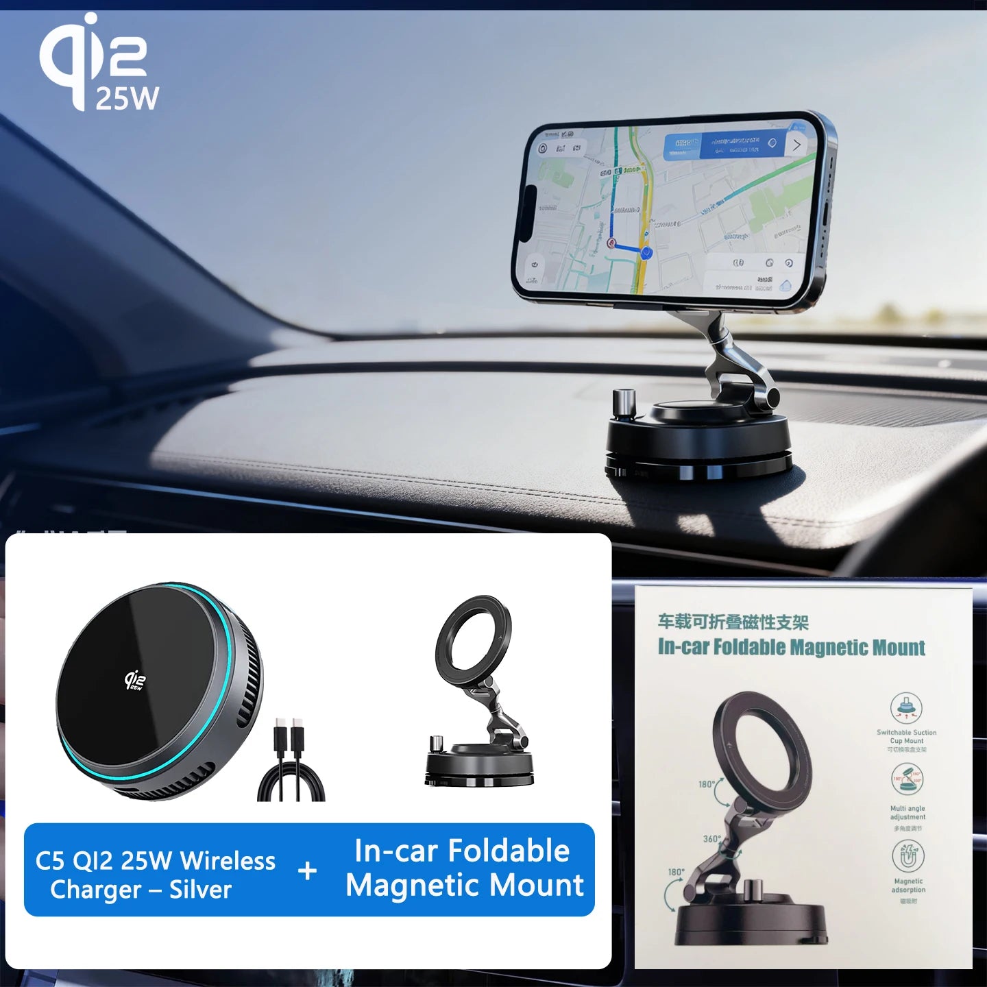 2025 Qi2.2 25w semiconductor-cooled mobile phone radiator, portable magnetic wireless charger with RGB lights.