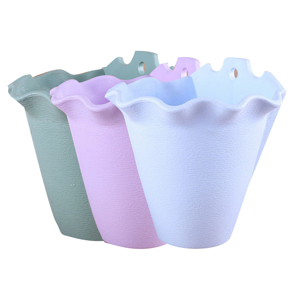 Flower Pot Wall-mounted Plastic Wall Hanging Container Basket Flowerpot for Outdoor Garden Balcony Planter Bucket Home Decor