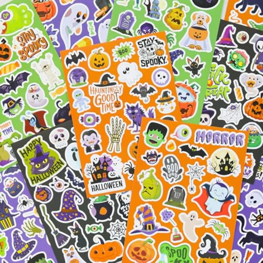 Halloween Stickers for Kids: 200-Piece Bulk Set of Spooky-Themed