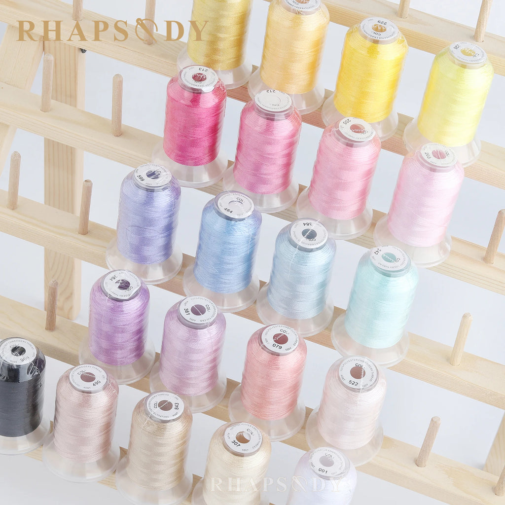 Rhapsody 40WT Polyester Embroidery Machine Thread 550Y 60 Colors Brother Babylock Janome Singer Pfaff Husqvarna Bernina Sewing