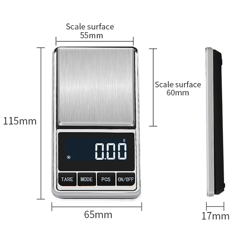 Electronic Pocket Jewelry Scale Balance Gram 0.01/0.1g Accuracy for Gold Precision Mini Pocket Scale Smart Kitchen Weight Scales