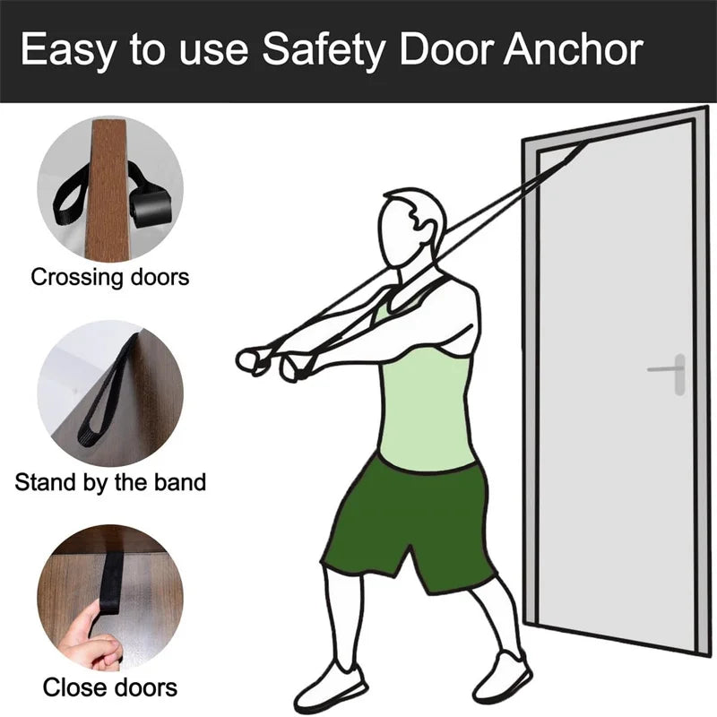 1/2pcs Elastic Resistance Door Anchor Holder Bands Tube Doorway