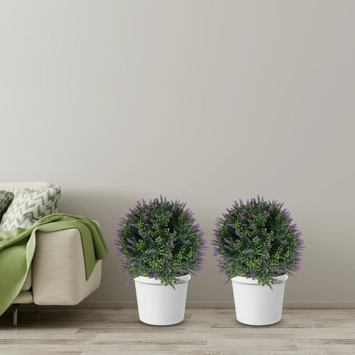 Artificial Lavender Plants With Stakes, 2 Pack