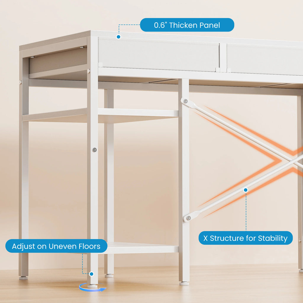 MCQ 47 Inch Office Computer Desk With 6 Fabric