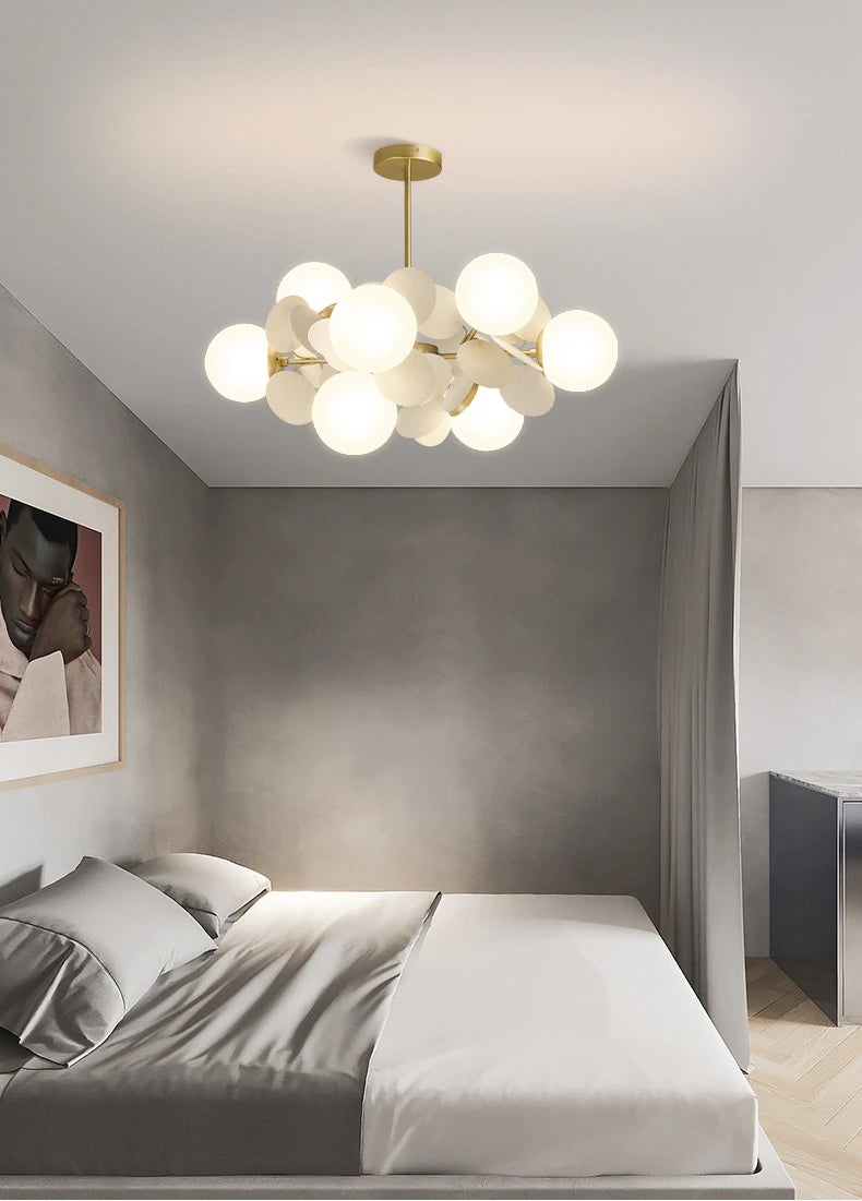 Modern Chandelier Grape Design Glass Pendant Light Indoor LED Nordic Light For Living Room Dining Hall Hotel Kitchen Island Lamp