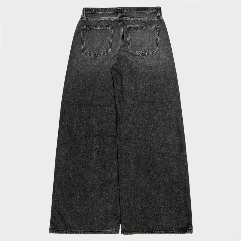 Retro Baggy Street Skateboard Jeans Y2K Punk Wide Leg Black Washed