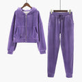 Thickened Gold Velvet Long Sleeved Hooded Sweatshirt with Lace Up Leg Ties Two Elegant Women's Pants Set Tracksuits