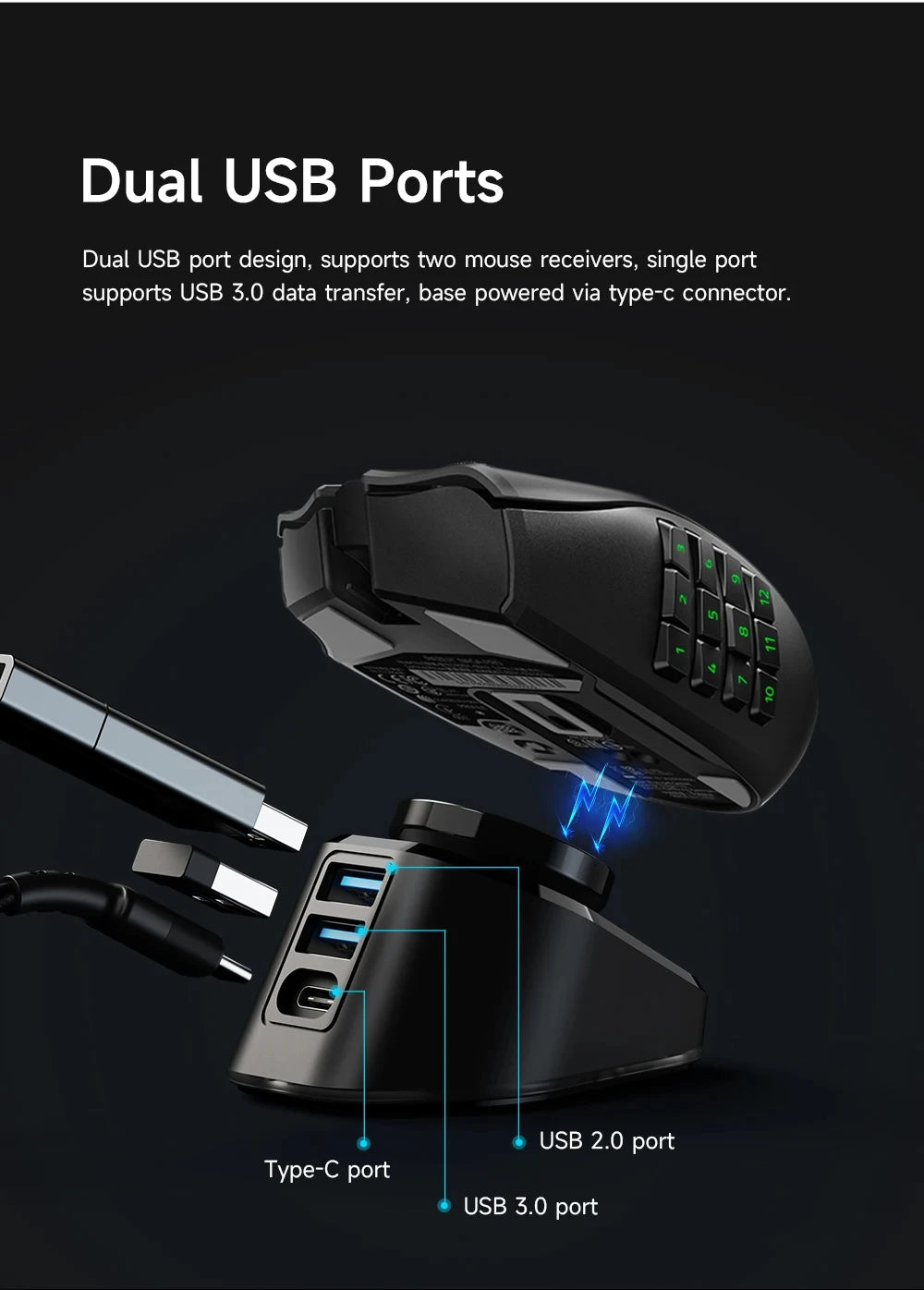 Gaming Mouse Wireless Charger For Logitech G403 G502 X Plus G703 G903 HERO Lightspeed Dock Station G PRO X Superlight Hero GPW2