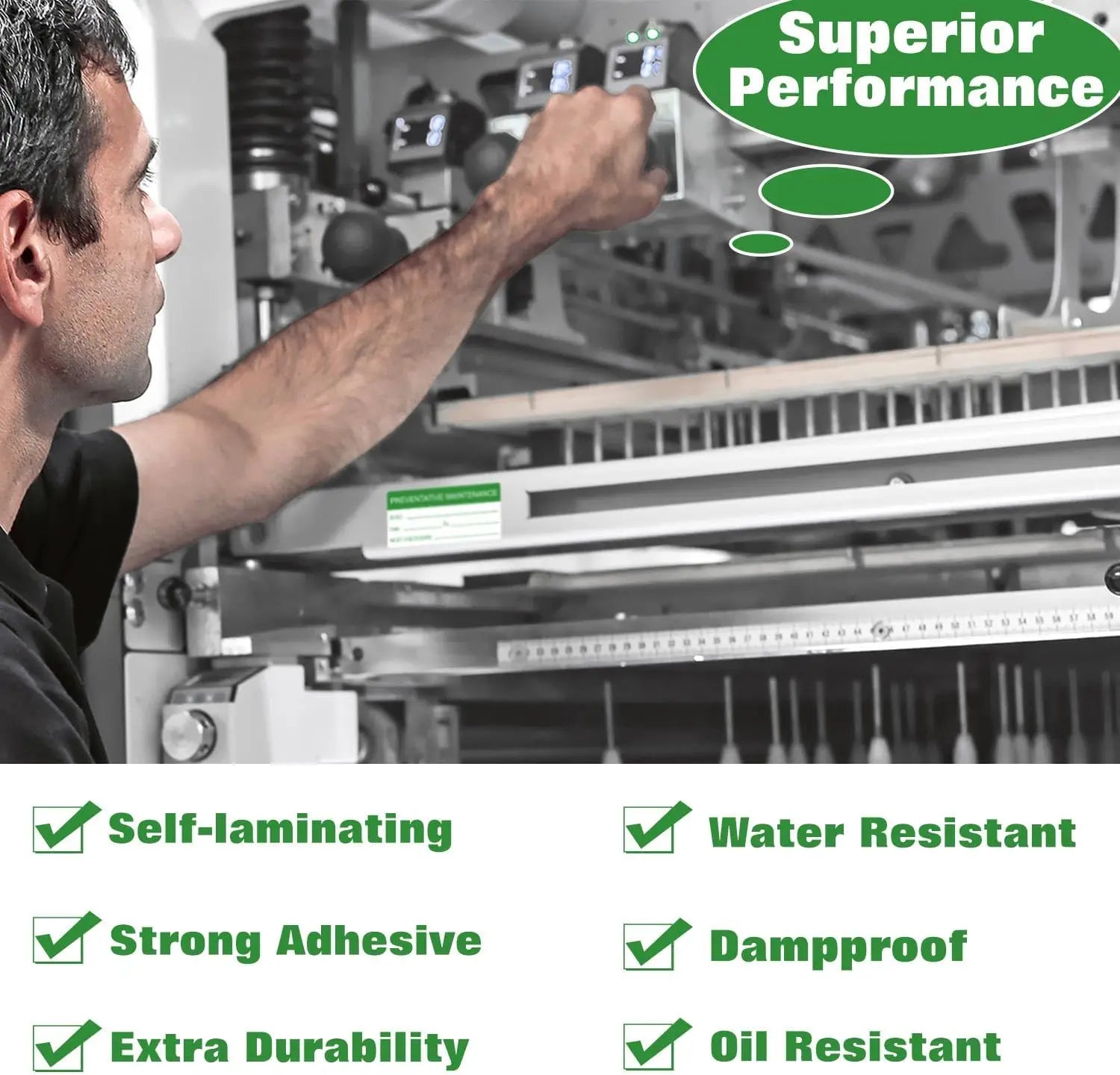 Preventive Maintenance Sticker 1x2 inch Check Safety Label, Press/Date/Next Label with Transparent Flap 180 Pcs