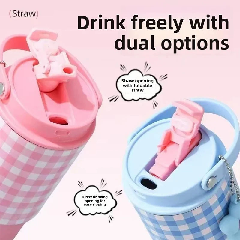 Portable Thermos Cup Gift For Woman Girl Cute Tumbler 750ML Water Bottle 316 Stainless Steel Vacuum Thermos Bottle Insulated