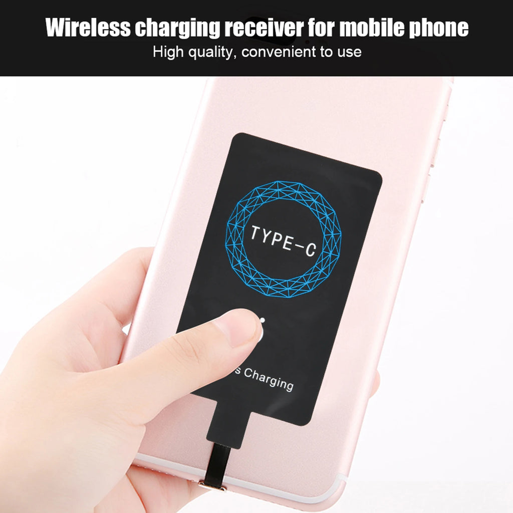2PCS Type C  Wireless Charger Self Adhesive Sticker Charging Receiver for Mobile Phone