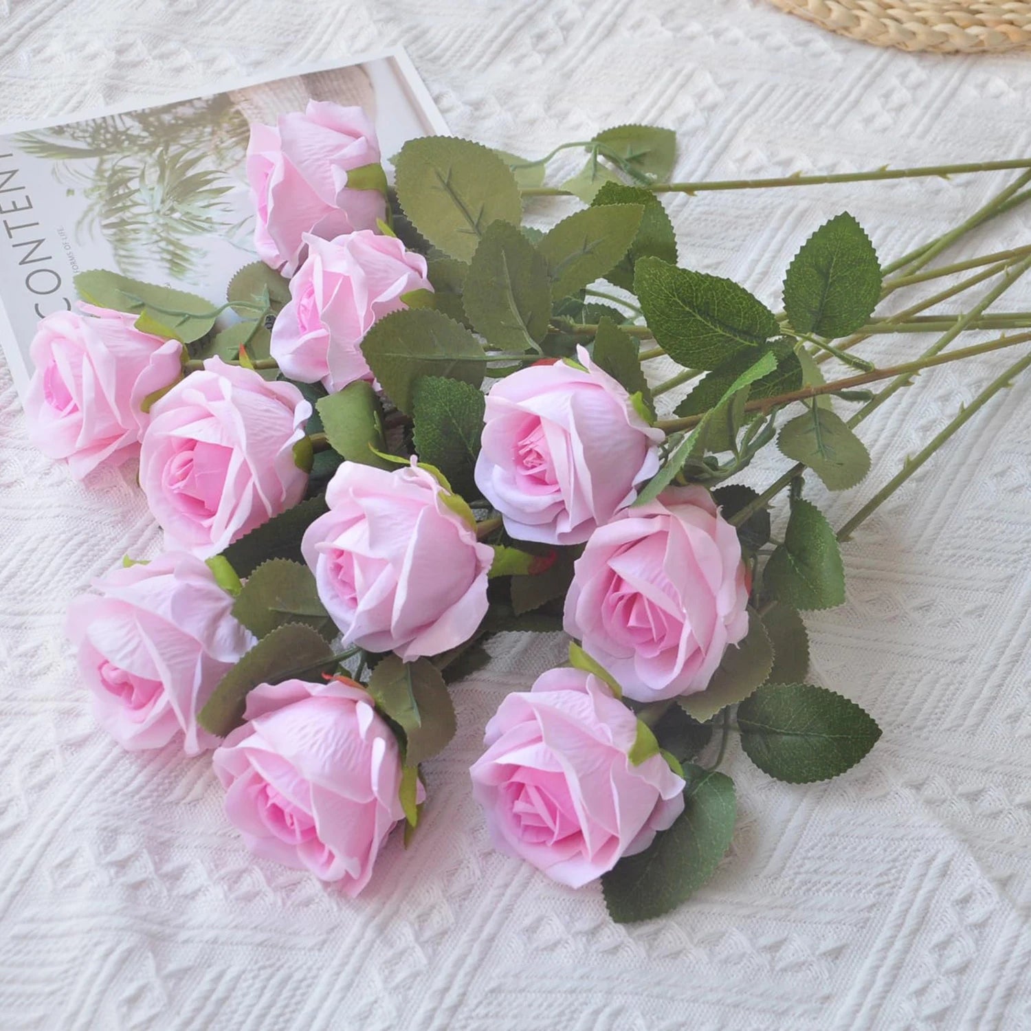 5/10pcs Artificial Flowers Silk Rose Hom Decor Wedding Bridal Bouquet Outdoor Garden Arch Accessory Valentine's Day Diy Gift Box