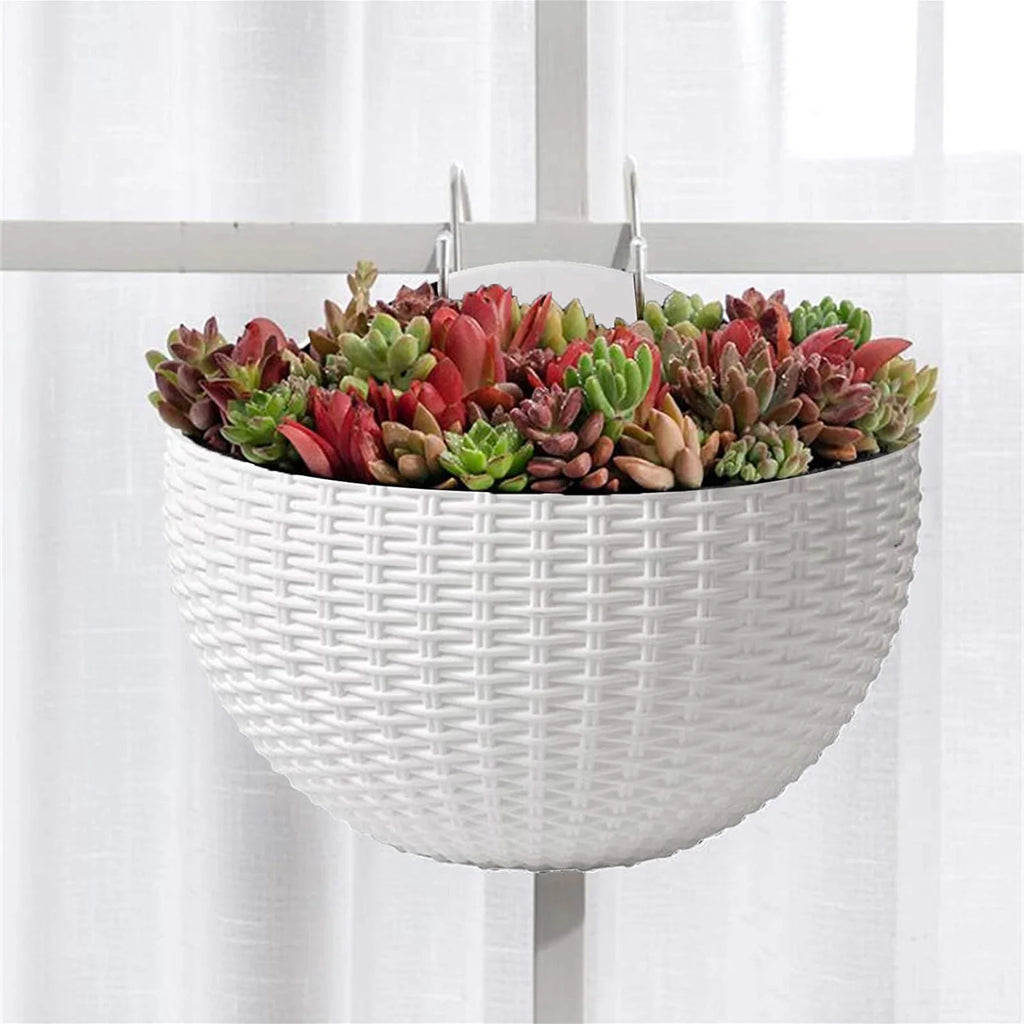 Flower Pot Exquisite Wall-mounted Plastic Wall Hanging Basket Flowerpot for Outdoor Garden Balcony Planter Bucket Home Decor New