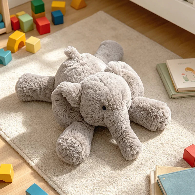 Lying Elephant Monkey Plush Toys Soft Stuffed Cartoon Animal Doll